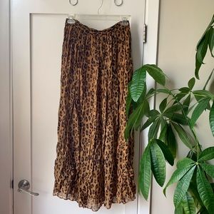 Free people leopard maxi skirt